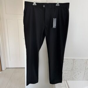 GREYSON Black Montauk Trouser Performance Stretch Golf Mens 40x32 Flat Front New